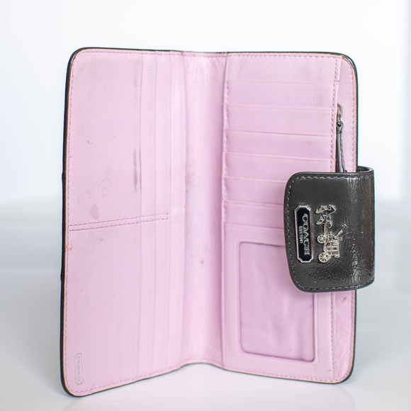 Coach Madison Patent Leather Maggie Hobo + Wallet - Picture 2 of 8